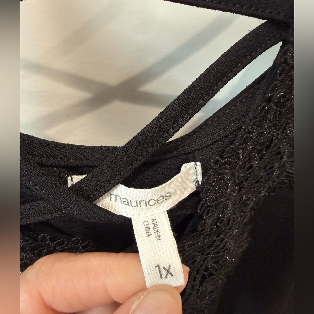 Maurices Black Lace Crisscross Strap Cami - Picture 3 of 3